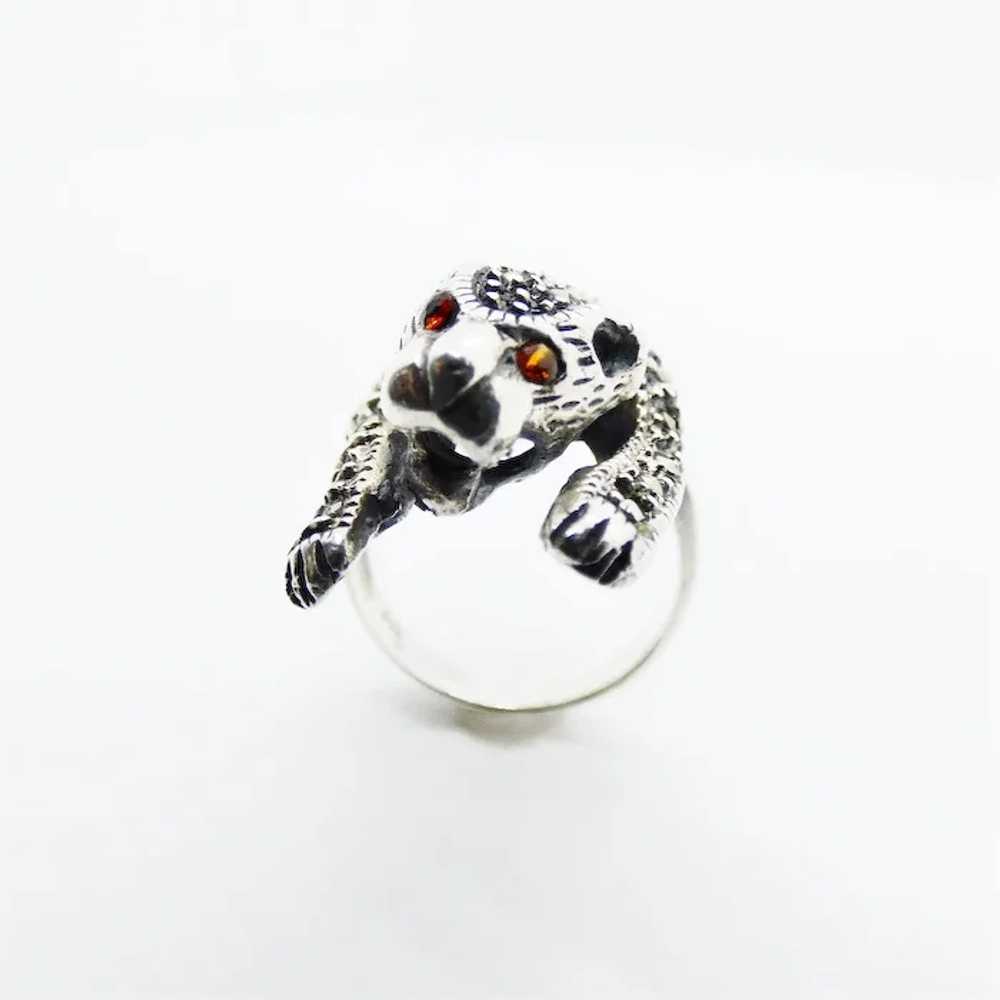 Vintage Sterling Silver Garnet and Marcasite Pant… - image 6