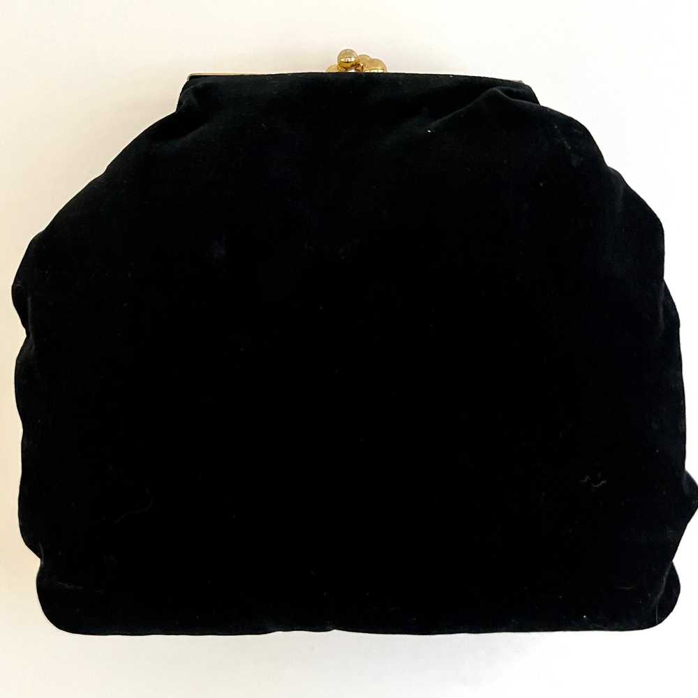 Late 40s/ Early 50s Black Velvet Muff & Change Pu… - image 2