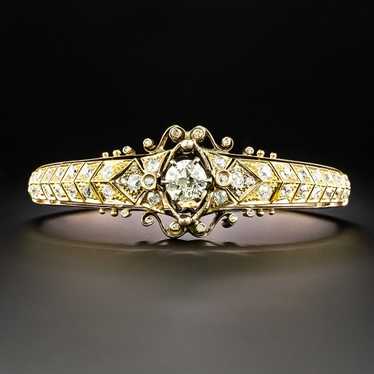 Victorian 1.71 Carat Center Diamond Bangle Bracele