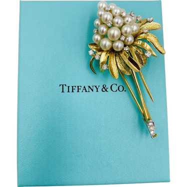 1960's Tiffany & Co. 18k yellow gold Pearl Diamon… - image 1