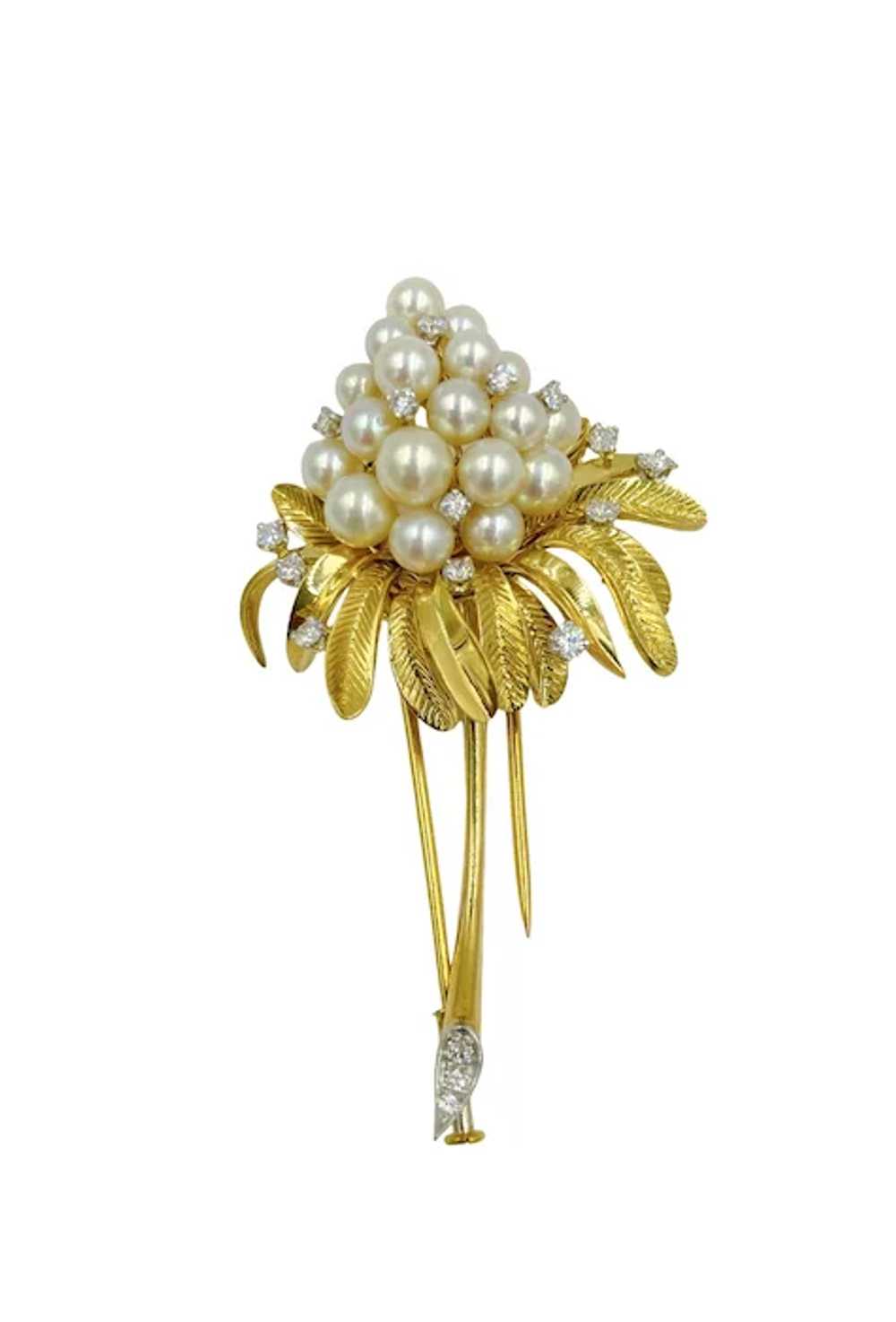1960's Tiffany & Co. 18k yellow gold Pearl Diamon… - image 2