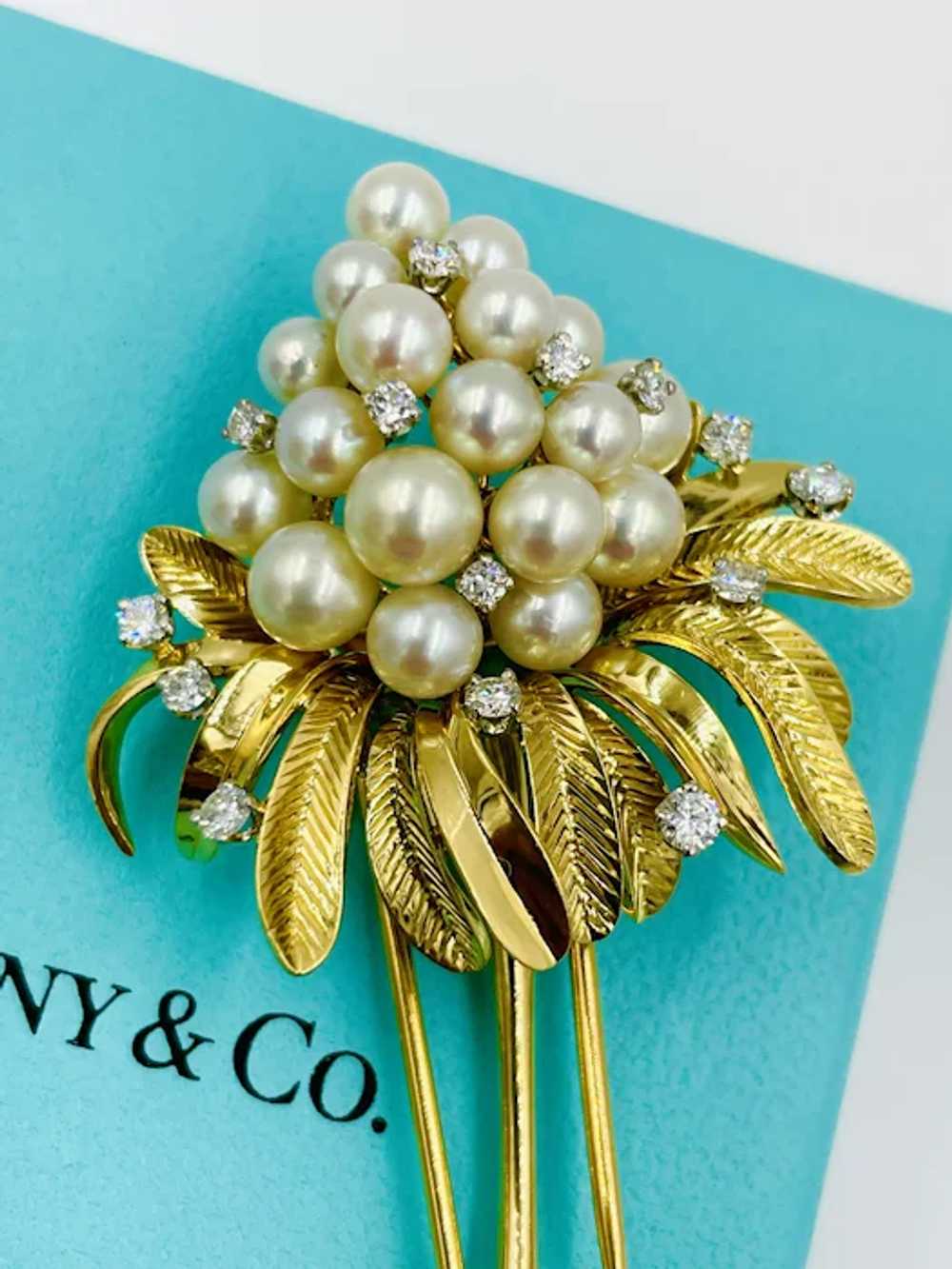 1960's Tiffany & Co. 18k yellow gold Pearl Diamon… - image 6