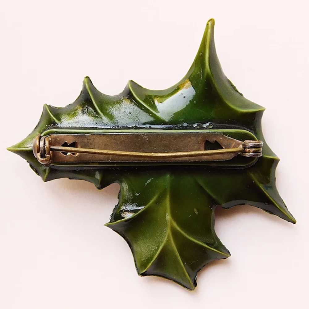 Awesome CHRISTMAS HOLLY & Berry Celluloid or Earl… - image 2