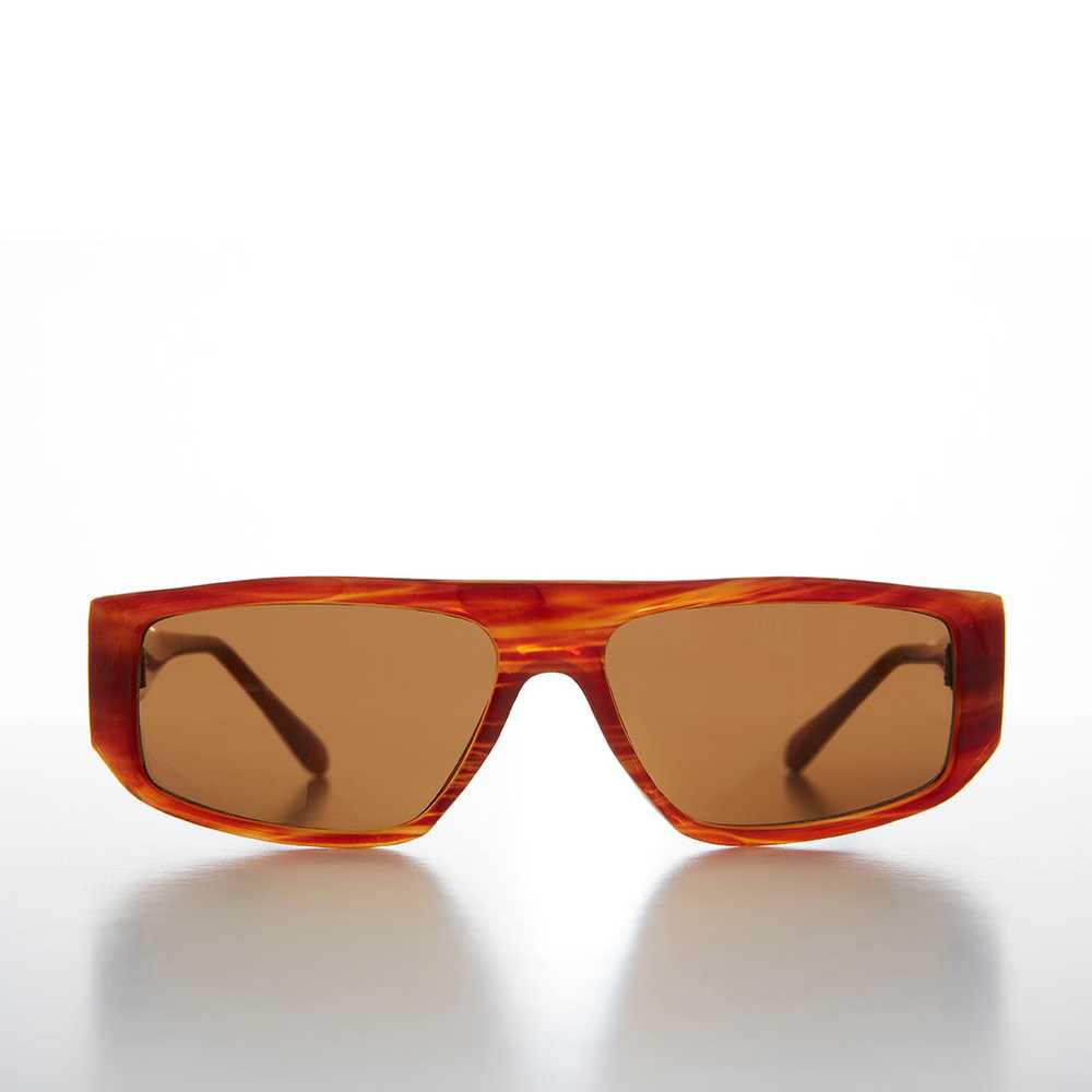 Slim Rectangle Flat Top Vintage Sunglasses - Judd - image 1