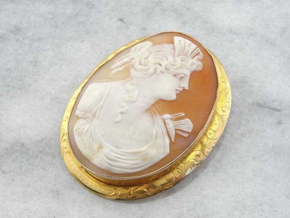 Over-sized Shell Cameo Brooch from Early 1900's - image 4
