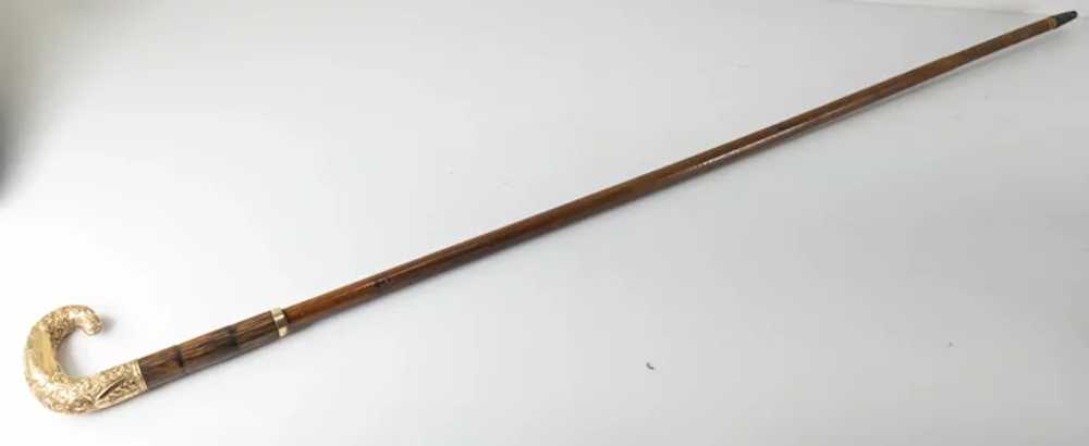 Victorian Gold Filled Cane or Walking Stick Handl… - image 10