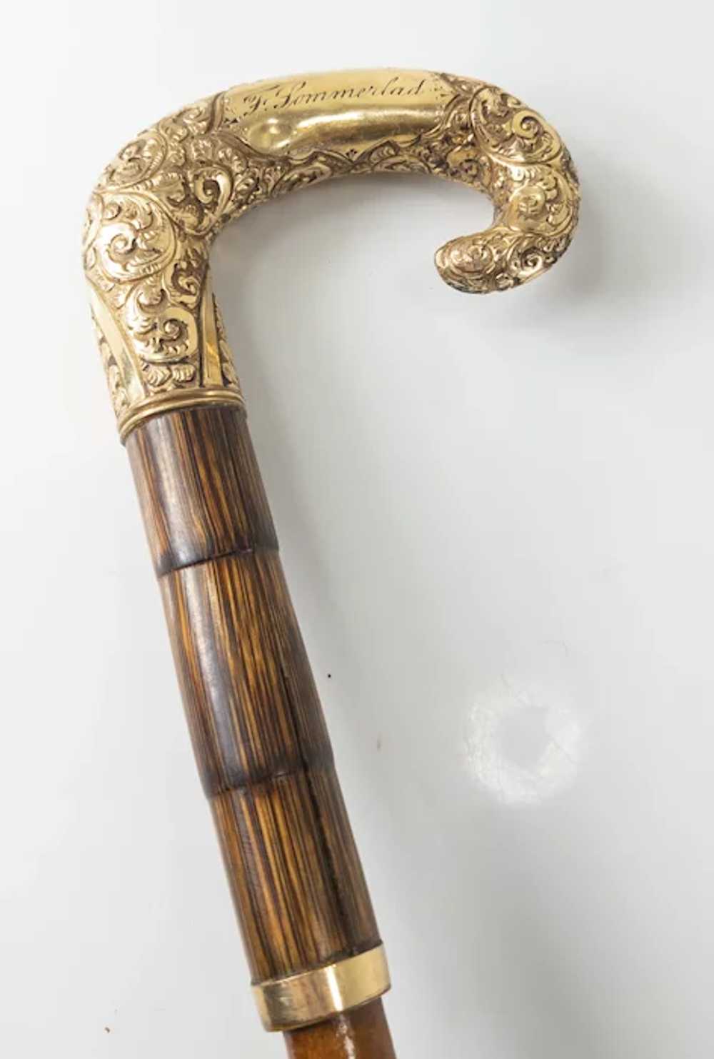 Victorian Gold Filled Cane or Walking Stick Handl… - image 2