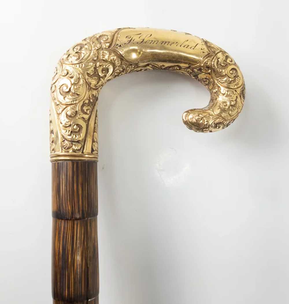 Victorian Gold Filled Cane or Walking Stick Handl… - image 3