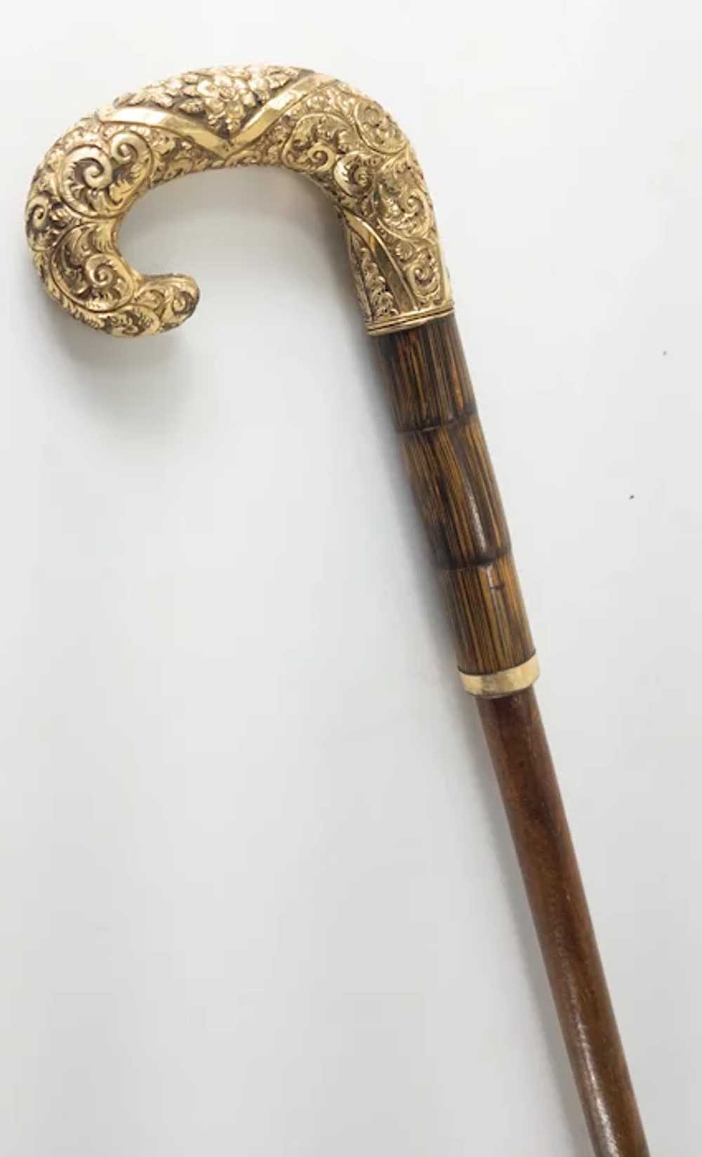 Victorian Gold Filled Cane or Walking Stick Handl… - image 6