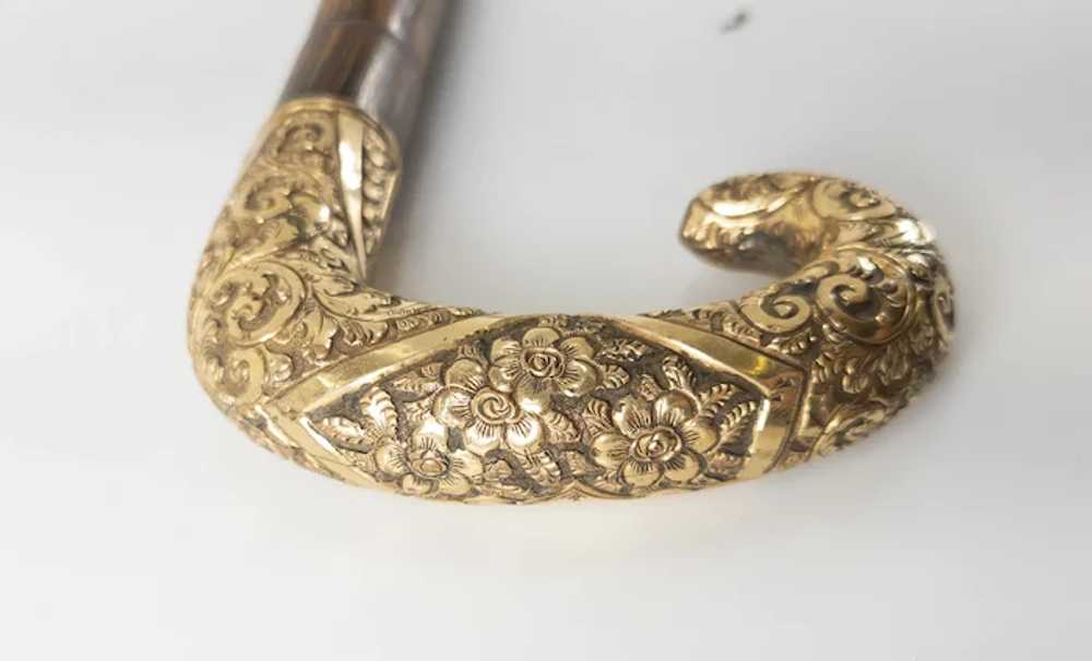 Victorian Gold Filled Cane or Walking Stick Handl… - image 8