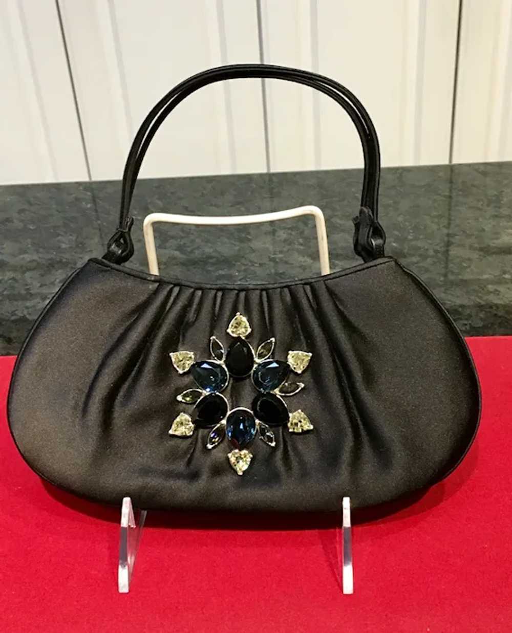 Vintage Leiber Silk Small Purse with Large Jewele… - image 3