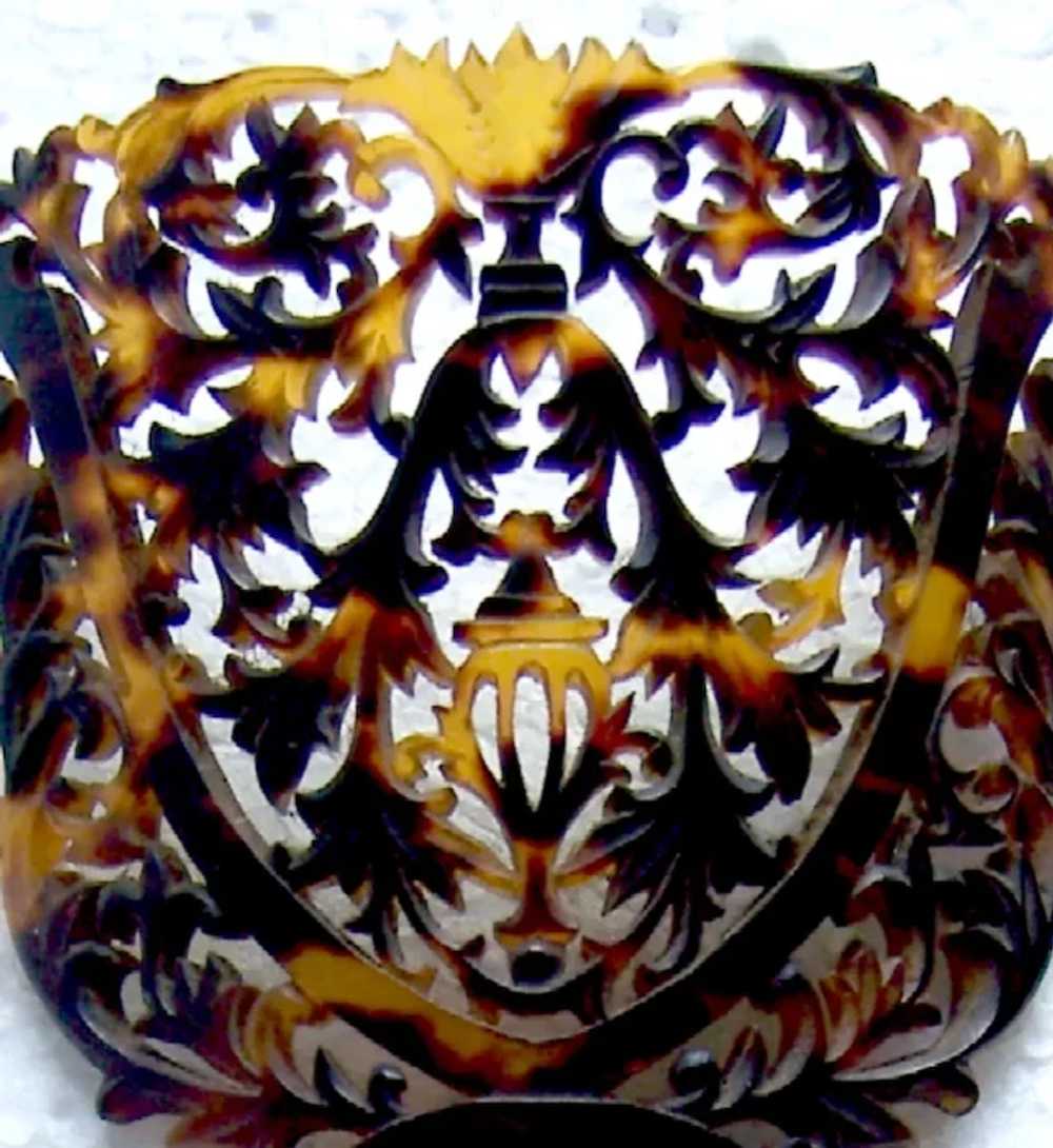 Victorian hair comb faux shell figural dragon hai… - image 5
