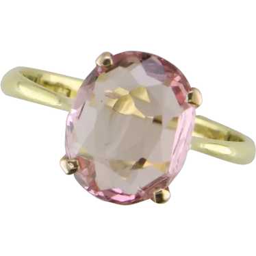 14K Yellow Gold Pink Spinel Ring - image 1