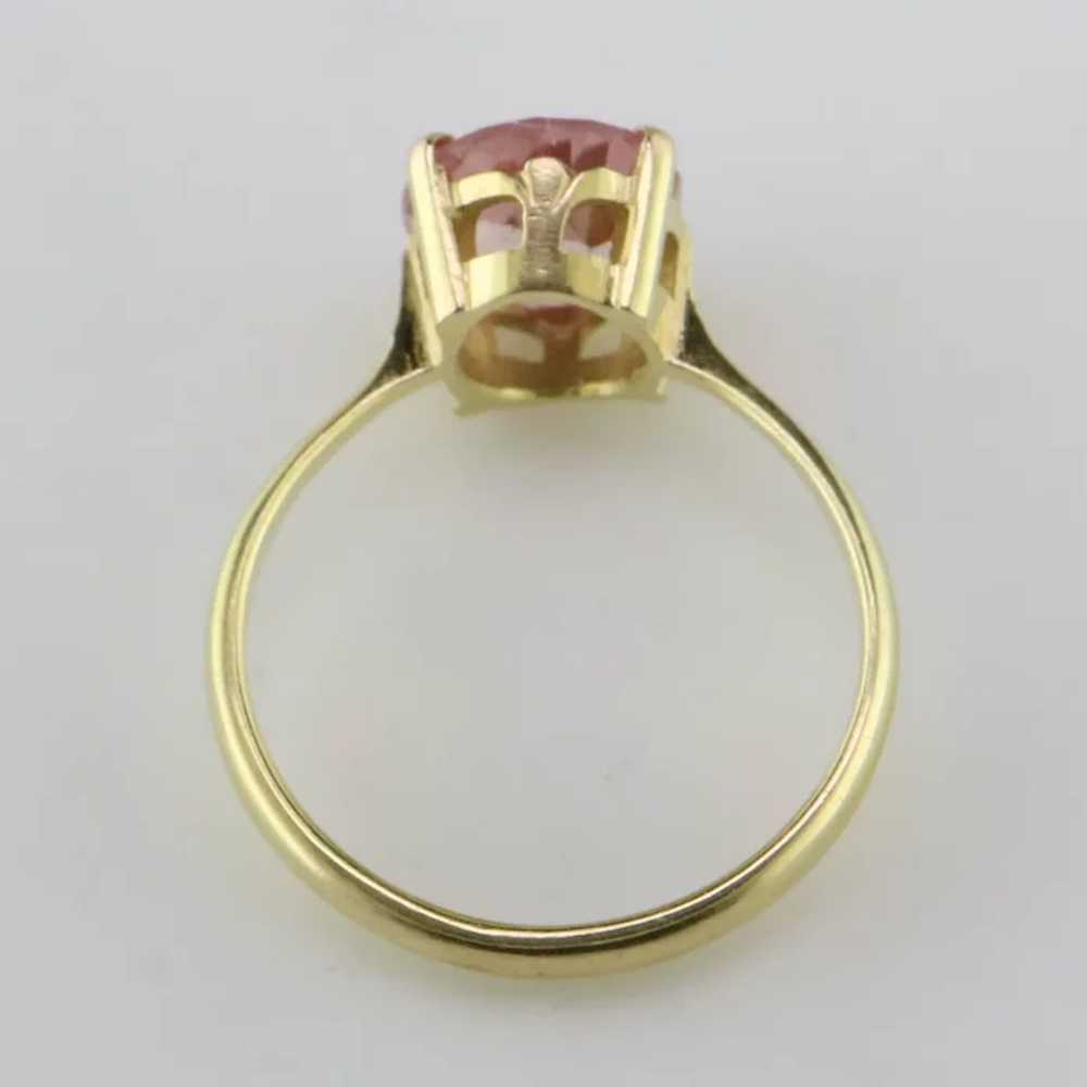 14K Yellow Gold Pink Spinel Ring - image 2