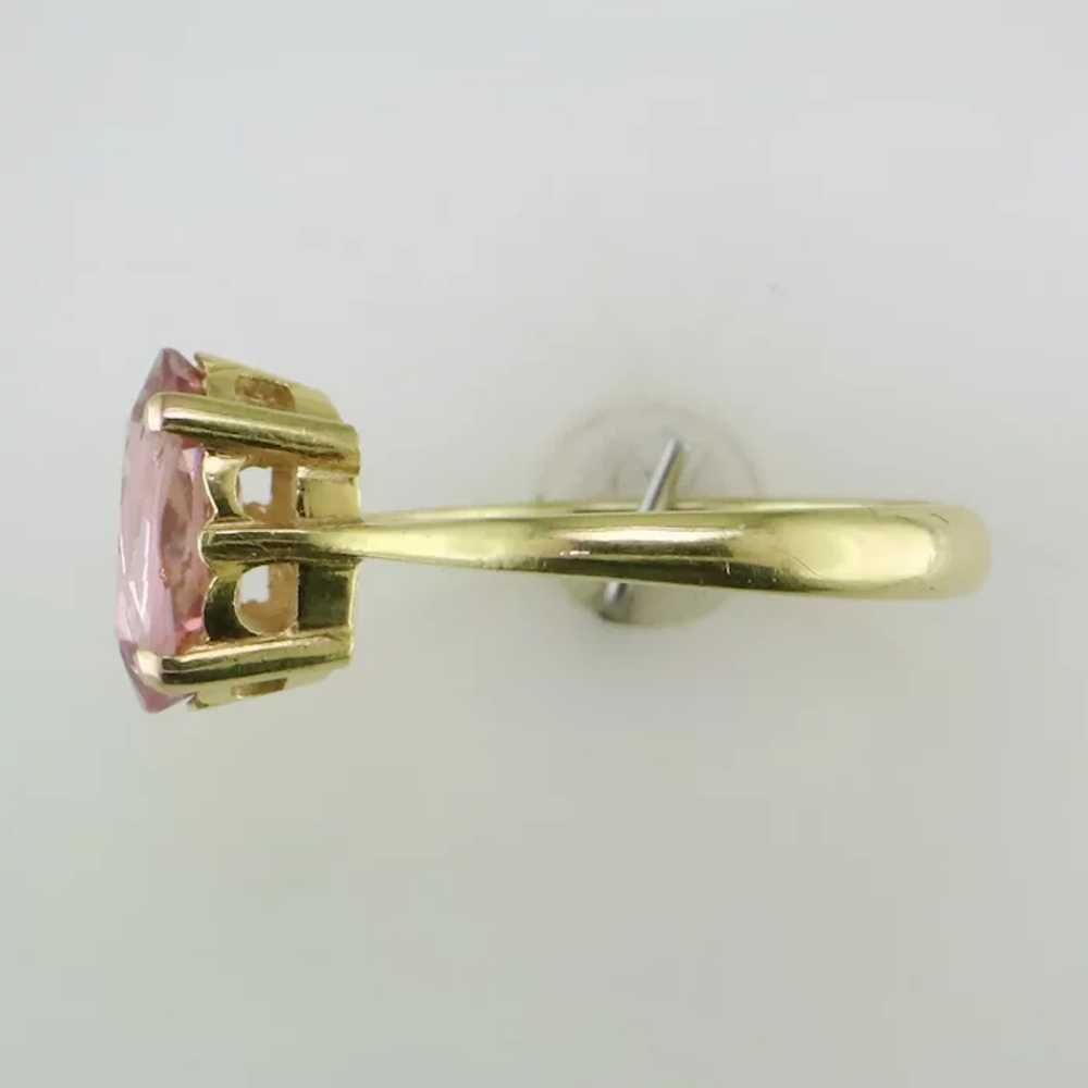 14K Yellow Gold Pink Spinel Ring - image 3