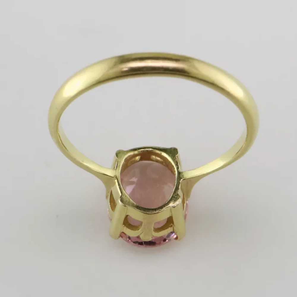 14K Yellow Gold Pink Spinel Ring - image 4