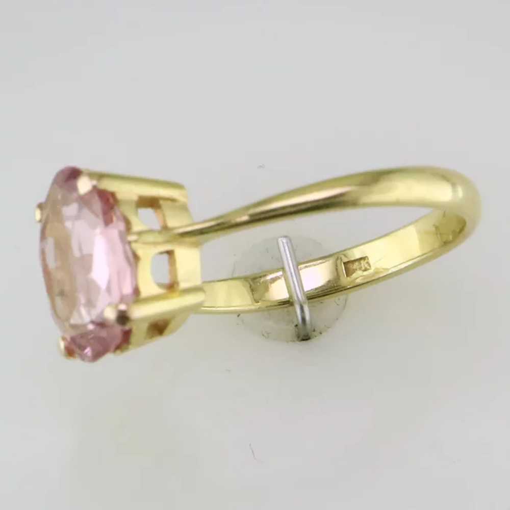 14K Yellow Gold Pink Spinel Ring - image 5