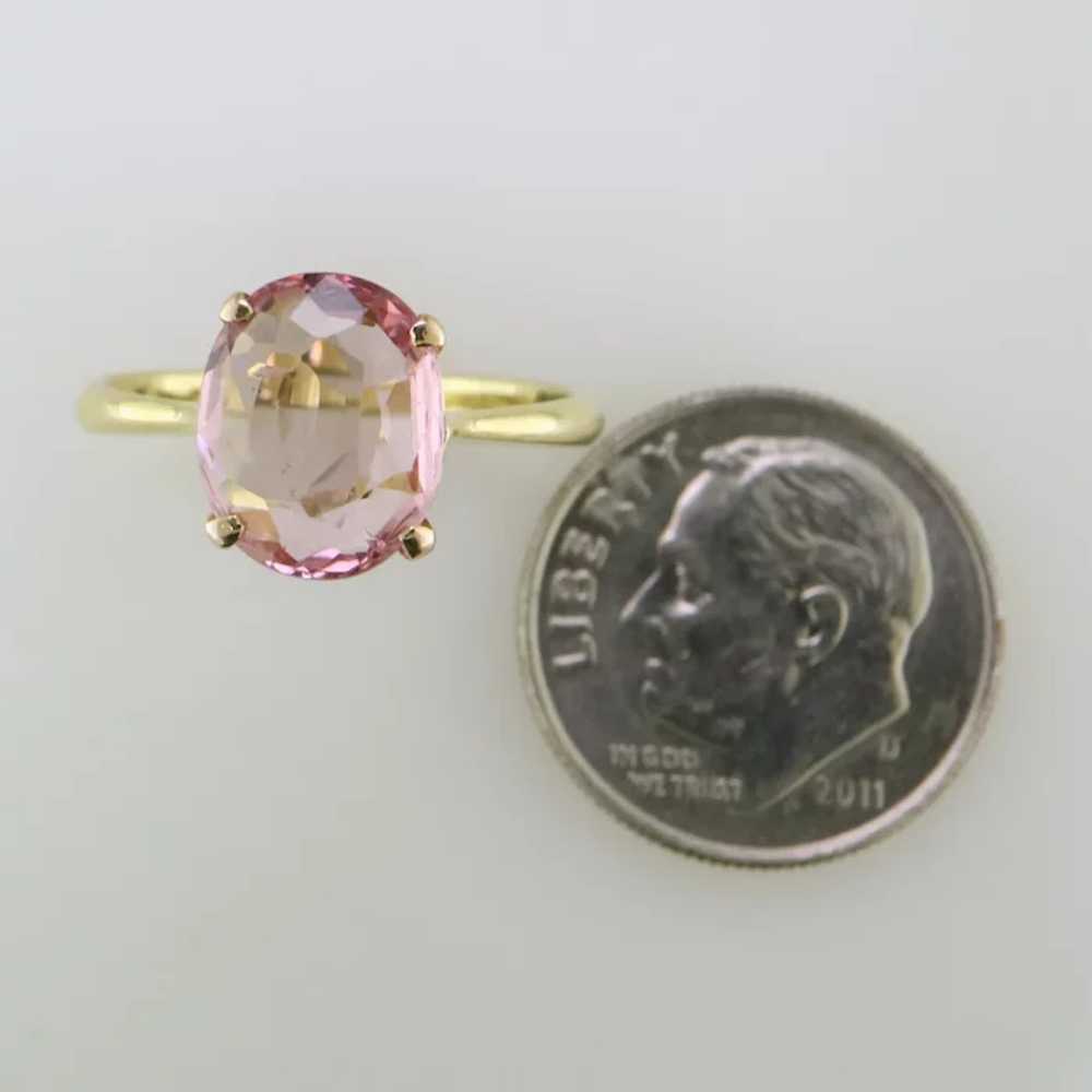 14K Yellow Gold Pink Spinel Ring - image 6