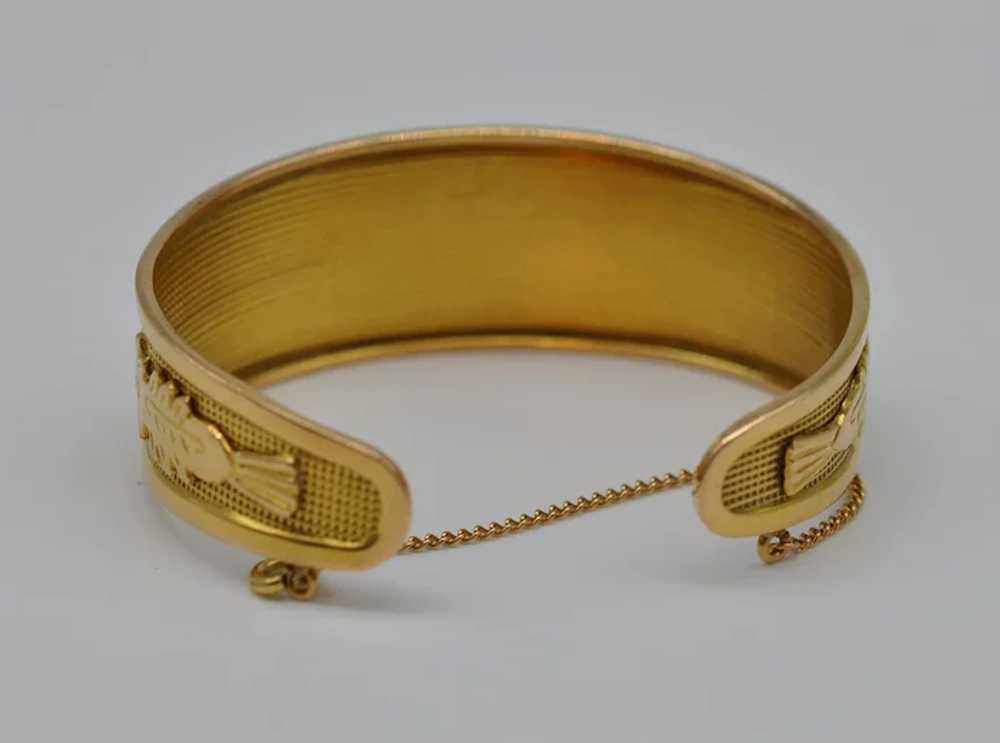 Vintage Peruvian 18kt Bangle Bracelet Stamped  or… - image 5