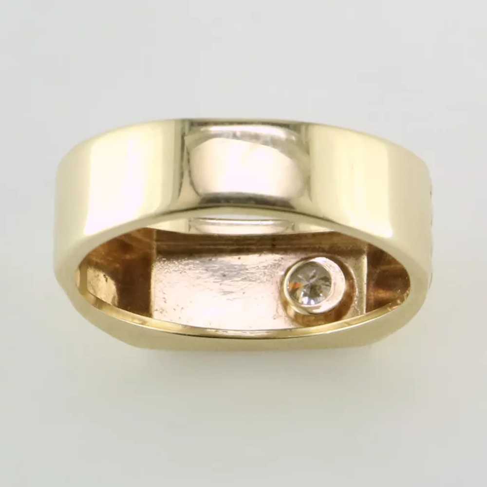 14 Karat Yellow Gold Diamond Ring - image 5