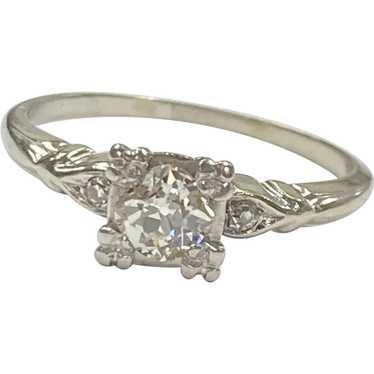 Vintage Diamond Engagement Ring .42 Carat tw 14K W