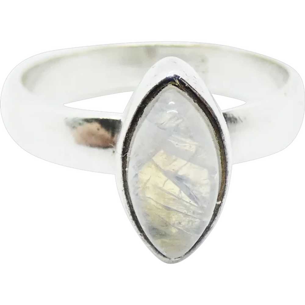 Sterling Silver Rainbow Moonstone Ring - image 1