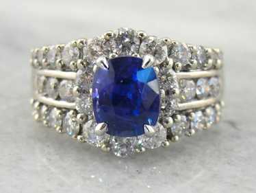 Breathtaking Color Change Sapphire and Diamond An… - image 1