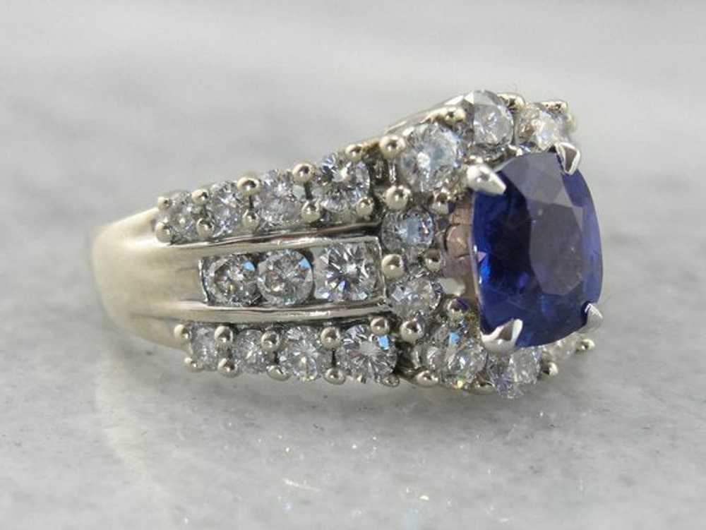 Breathtaking Color Change Sapphire and Diamond An… - image 2