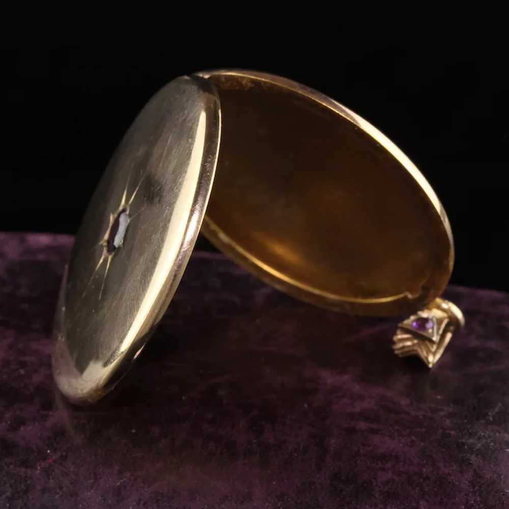 Antique Victorian 10K Yellow Gold Amethyst Monogr… - image 3