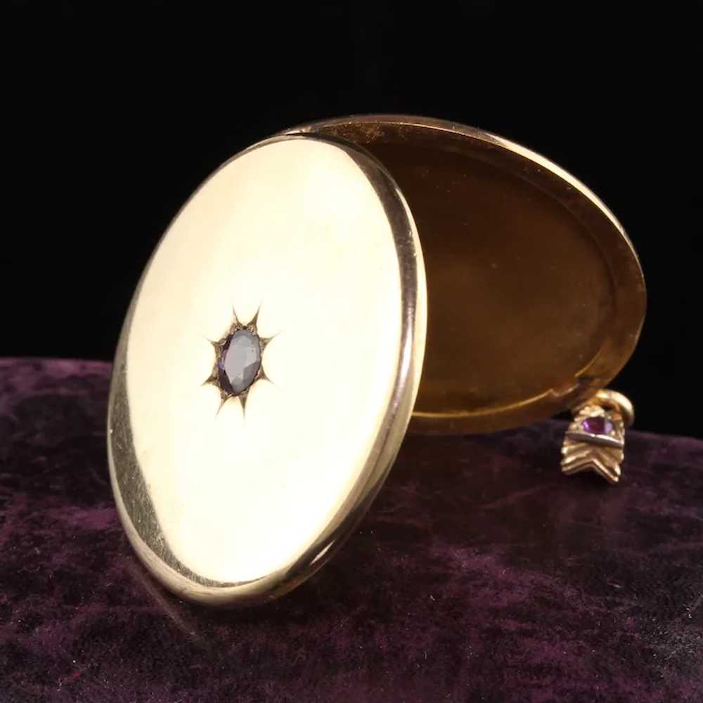 Antique Victorian 10K Yellow Gold Amethyst Monogr… - image 4