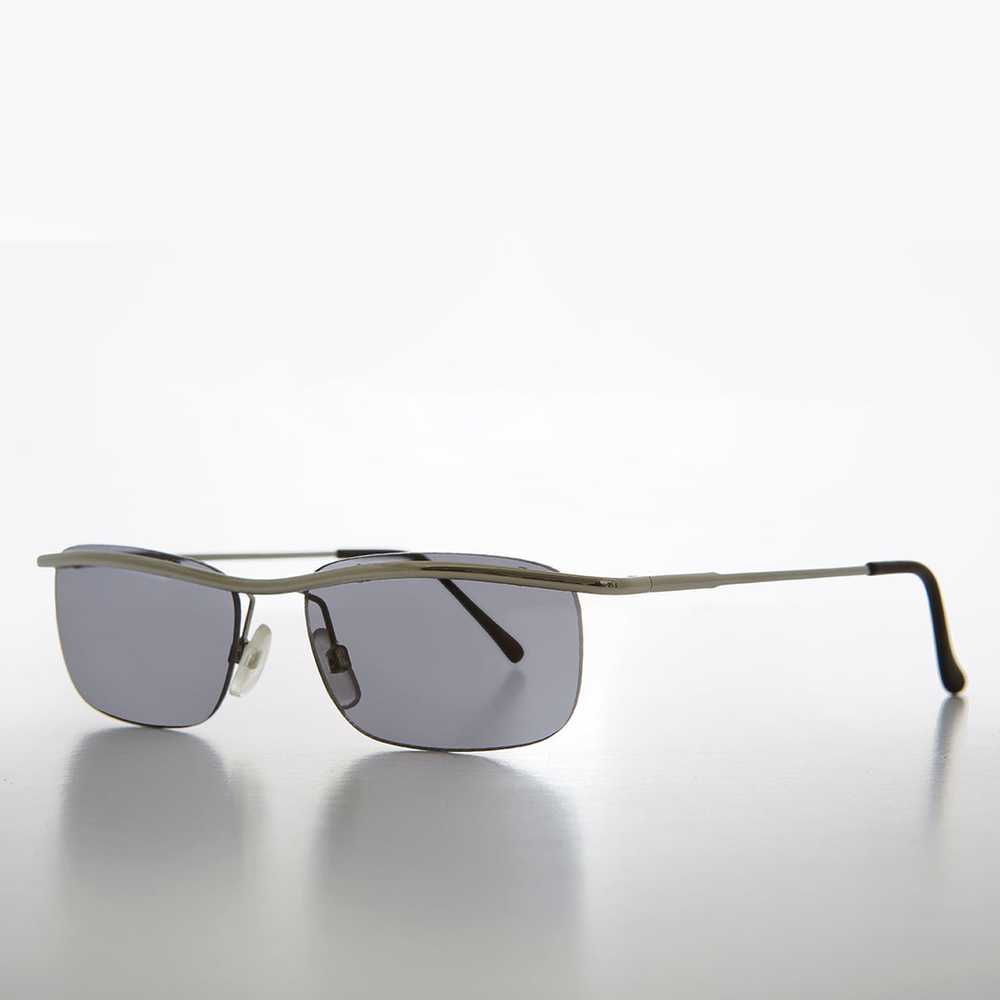 Rimless Y2k Sleek Rectangle Vintage Sunglasses - … - image 1