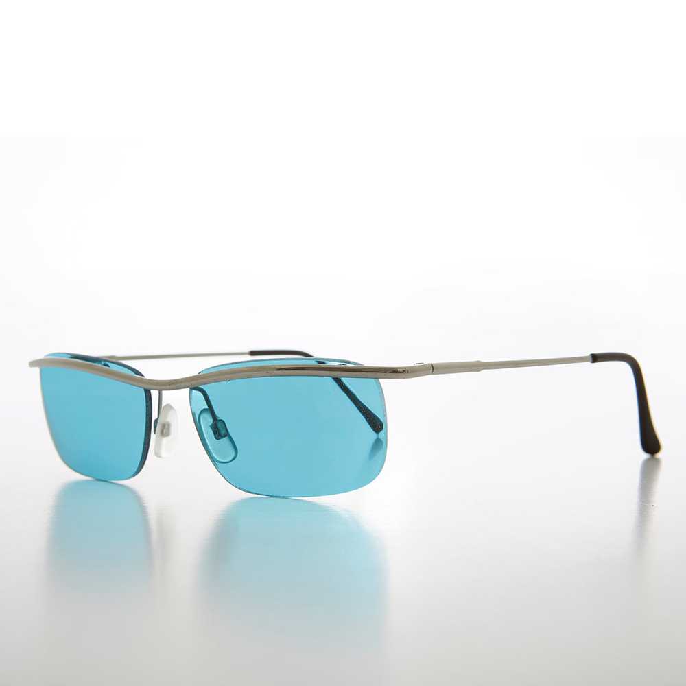 Rimless Y2k Sleek Rectangle Vintage Sunglasses - … - image 3