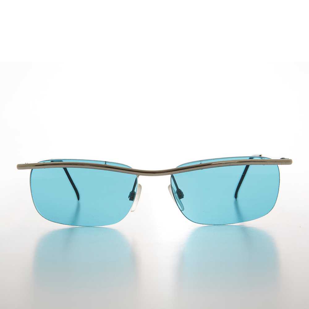 Rimless Y2k Sleek Rectangle Vintage Sunglasses - … - image 4