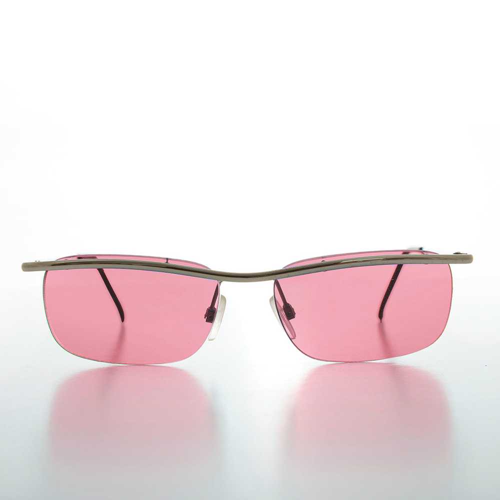 Rimless Y2k Sleek Rectangle Vintage Sunglasses - … - image 6
