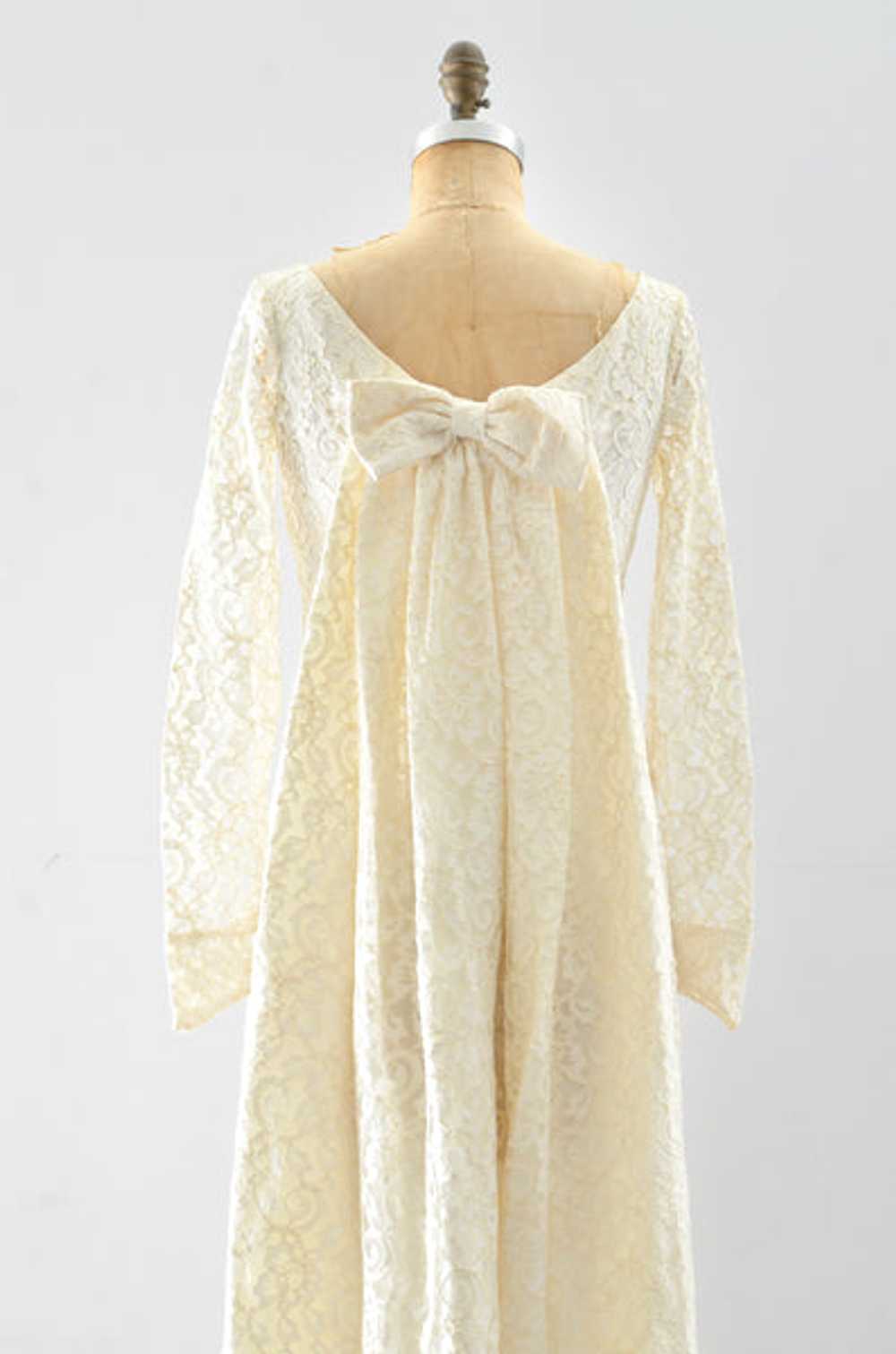 60's "Watteau" Lace Party Dress / XS S - image 3