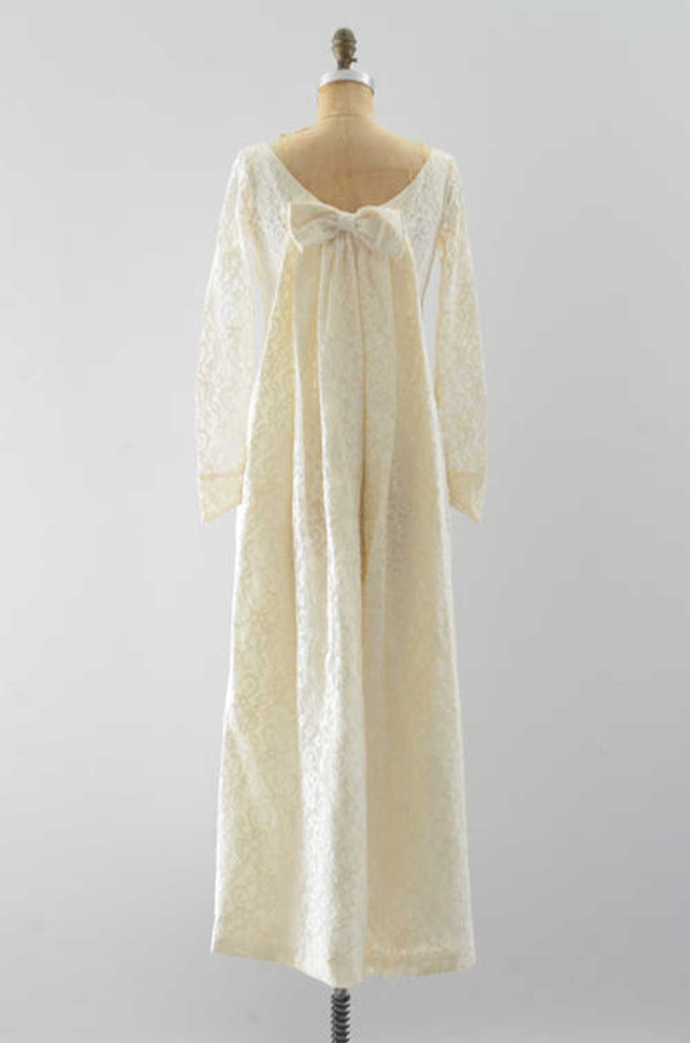 60's "Watteau" Lace Party Dress / XS S - image 5