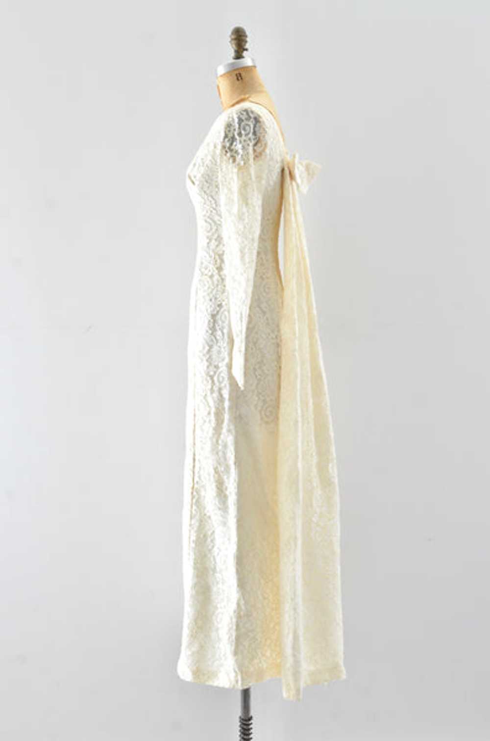 60's "Watteau" Lace Party Dress / XS S - image 6