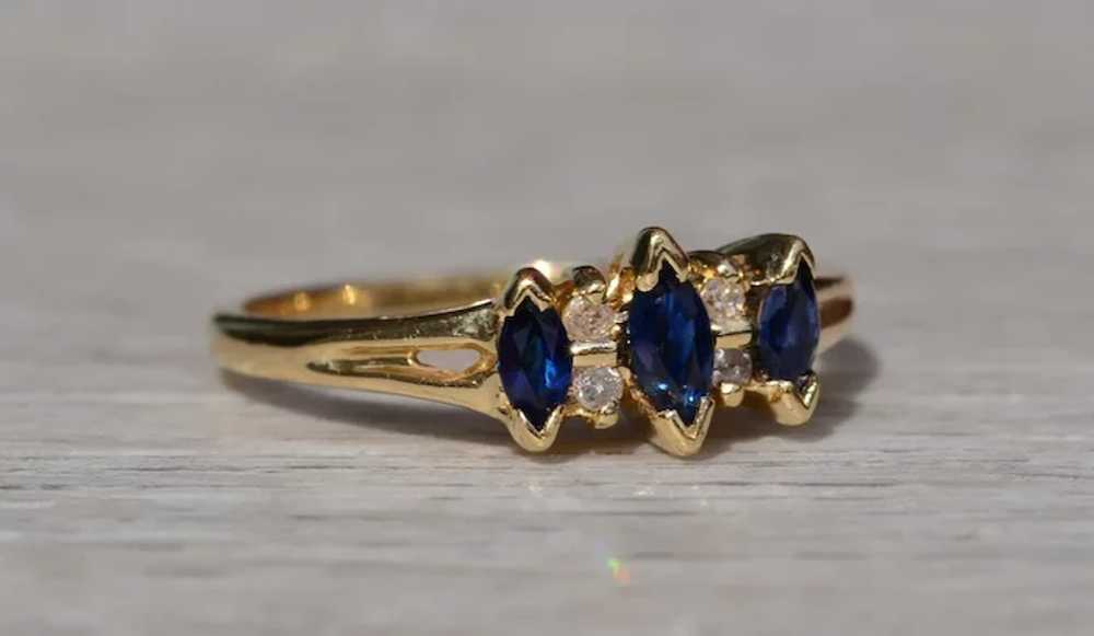 Ladies 14K Sapphire and Diamond Ring - image 5