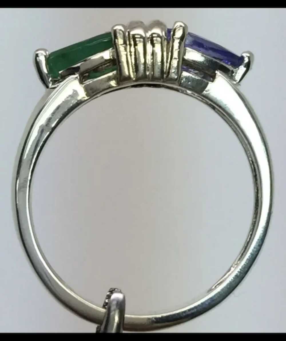 14k Emerald and Tanzanite Ring, free resize - image 5