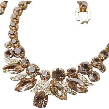 Luxurious Eisenberg Ice goldtone necklace with li… - image 1