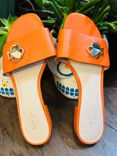 Kate Spade Ferry LeatherSlide Sandal Juicy OrangeW