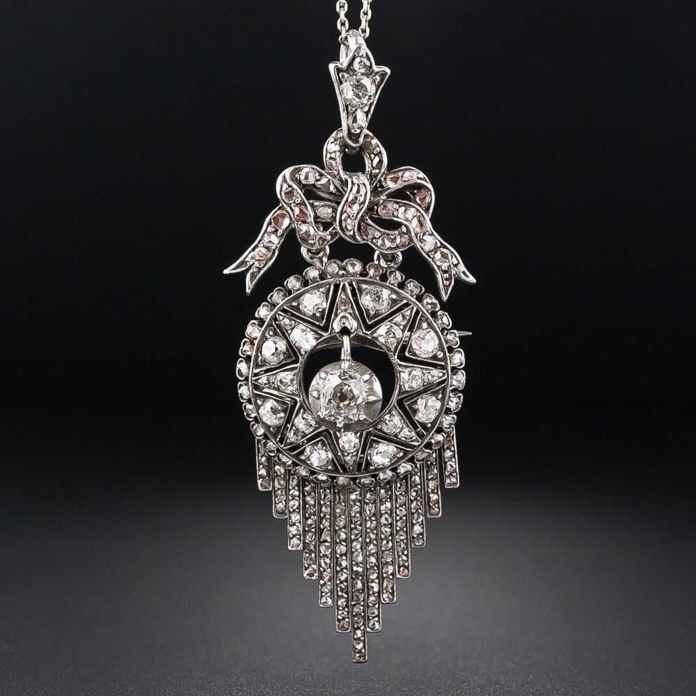 Victorian Diamond Fringe Pendant - image 1