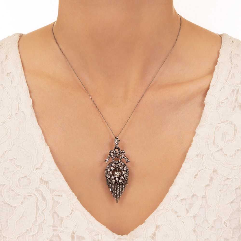 Victorian Diamond Fringe Pendant - image 5