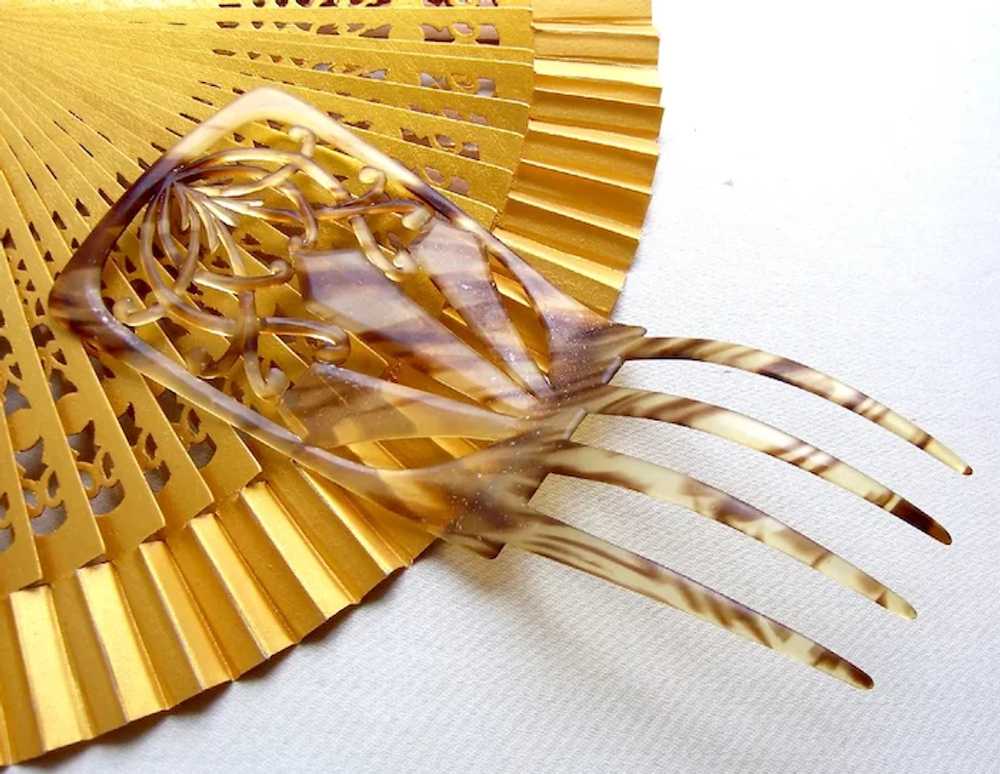 A Spanish style faux shell hair comb from the lat… - image 4