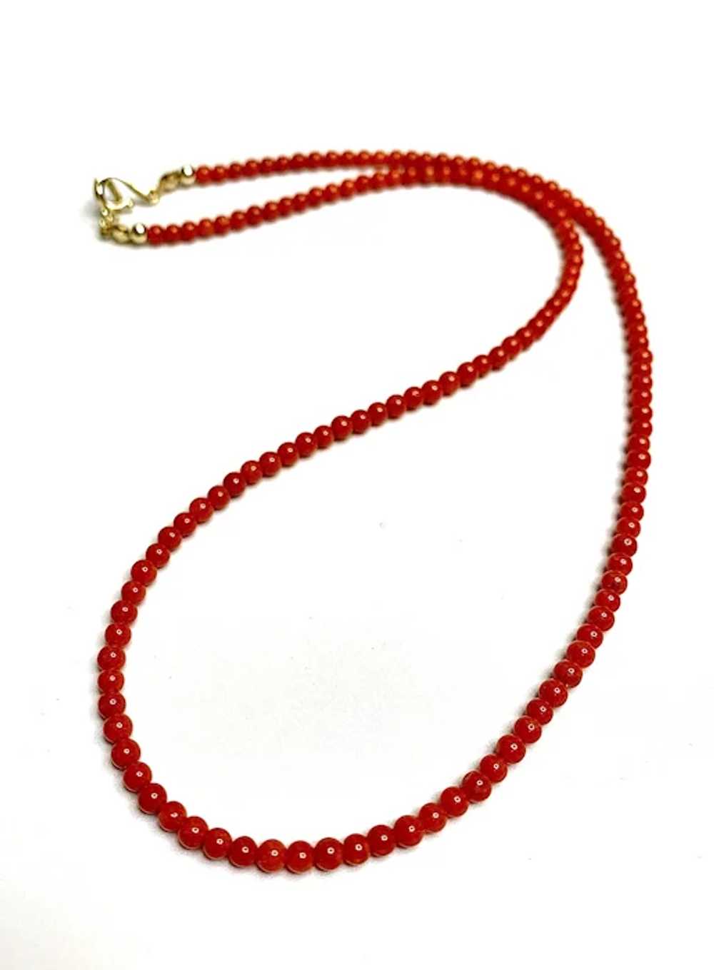 Genuine Italian Coral and 14k Gold Necklace - image 2