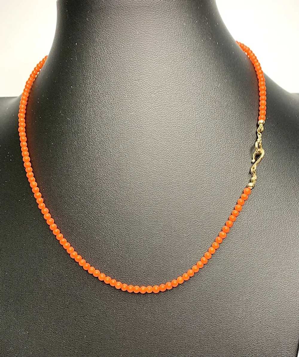 Genuine Italian Coral and 14k Gold Necklace - image 3