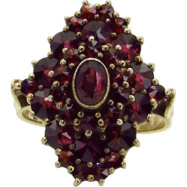 Victorian Garnet Cluster Ring - Size 6.5