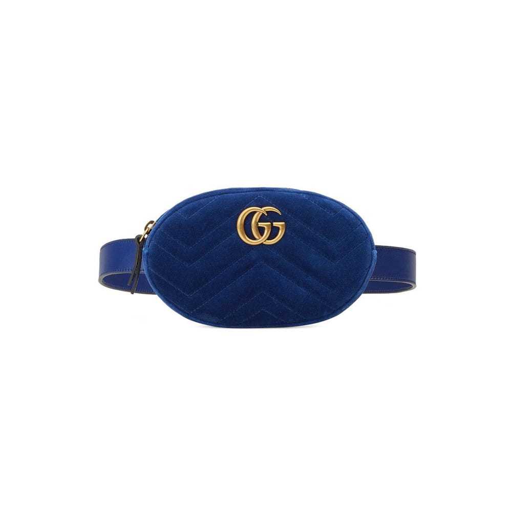 Gucci Gg Marmont Oval velvet handbag - Gem