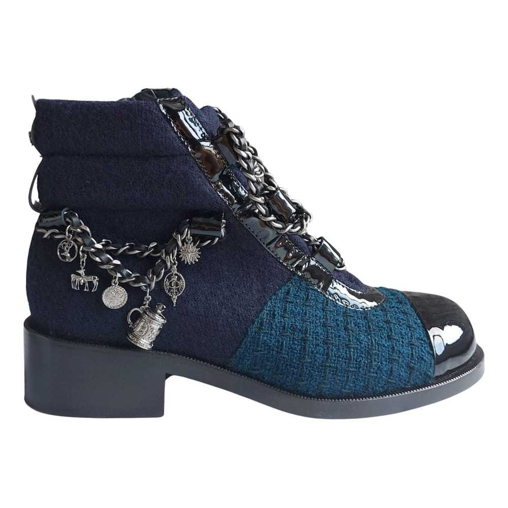 tweed chanel boots