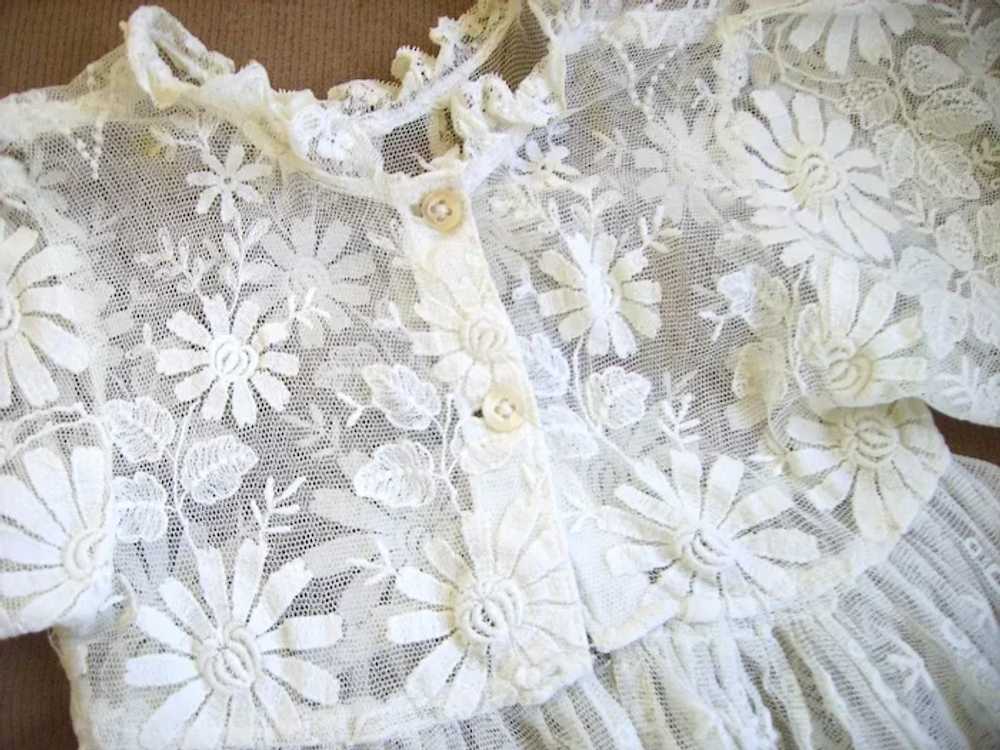 SALE  -Exquisite Vintage 1930s French Net Lace Ch… - image 8